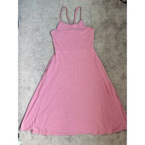 Pact Fit & Flare Midi Dress Pink Cotton Woman's-Size L